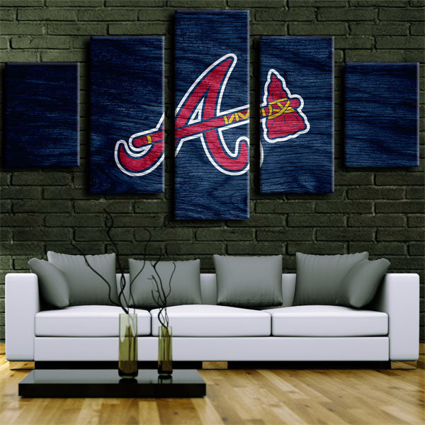 Atlanta Braves Dark Blue Emblem Canvas Wall Art