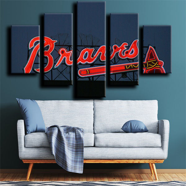 Atlanta Braves Deep Colour Symbol Canvas Wall Art