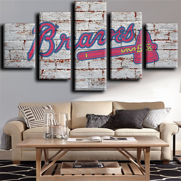 Atlanta Braves Simple Style Emblem Canvas Wall Art