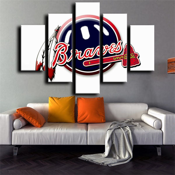 Atlanta Braves Spherical Logo Canvas Wall Art