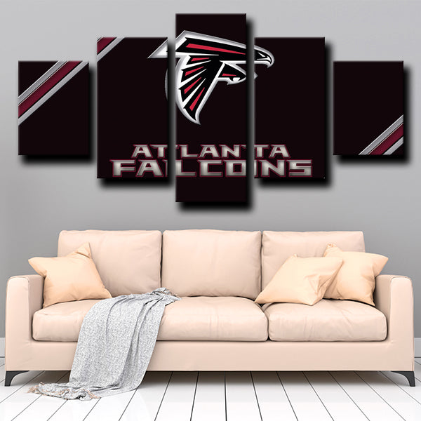 Atlanta Falcons Logo Badge Black Canvas Wall Art