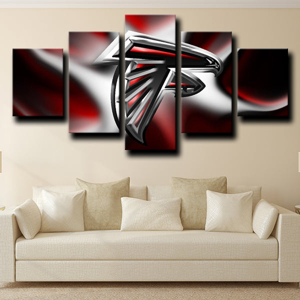 Atlanta Falcons Logo Black Canvas Wall Art