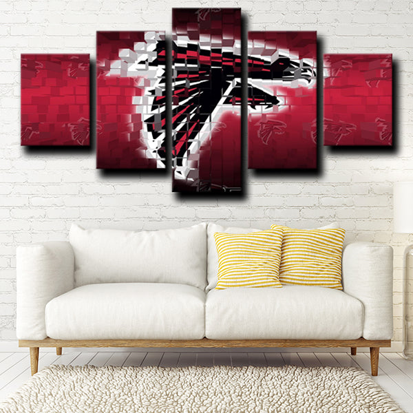 Atlanta Falcons Logo Crest Red Canvas Wall Art