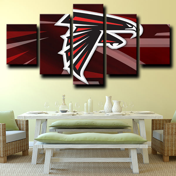 Atlanta Falcons Logo Emblem Red Canvas Wall Art