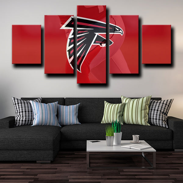 Atlanta Falcons Logo Emblem Red Canvas Wall Art