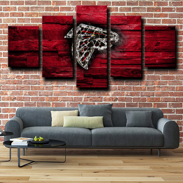 Atlanta Falcons Logo Red Canvas Wall Art
