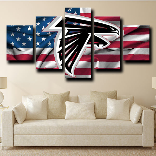 Atlanta Falcons Logo Red Emblem Canvas Wall Art