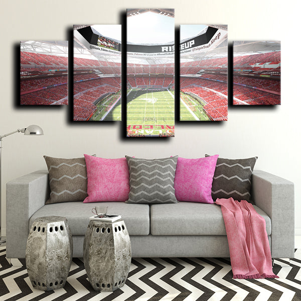 Atlanta Falcons Rugby Field Red Canvas Wall Art