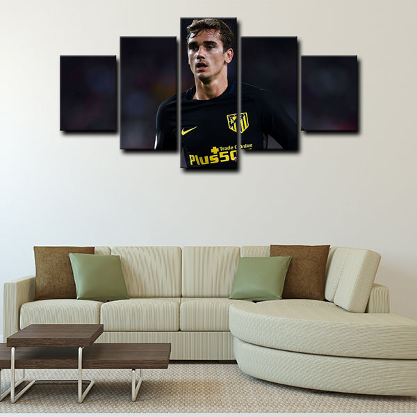 Atletico Madrid Forward Grizou Antoine Griezmann Canvas Wall Art