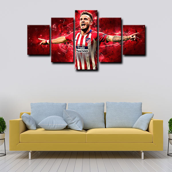 Atletico Madrid Midfield Saúl Ñíguez Canvas Wall Art