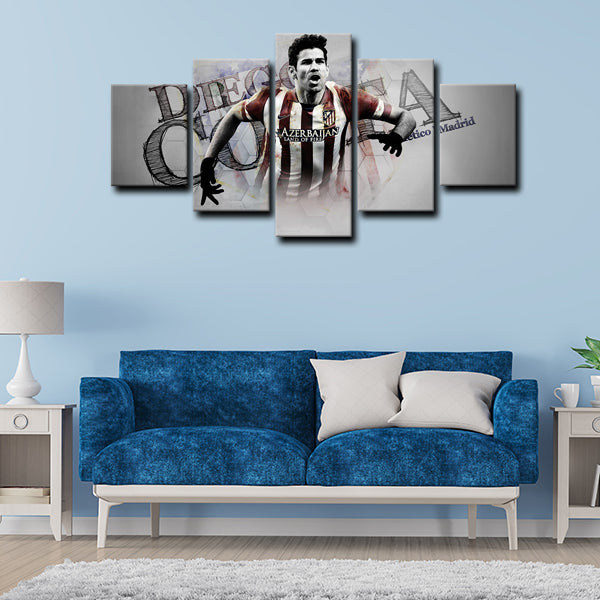 Atletico Madrid Outside Left Forward El Cholo Costa Canvas Wall Art