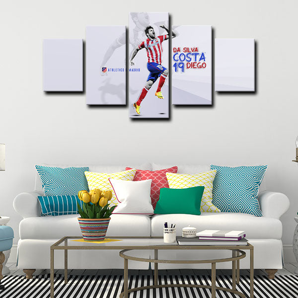 Atletico Madrid Outside Left Forward The Beast Costa Canvas Wall Art
