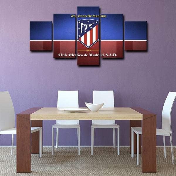 Atletico Madrid Team Emblem Canvas Wall Art