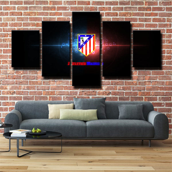 Atlético Madrid Team Black Badge Canvas Wall Art