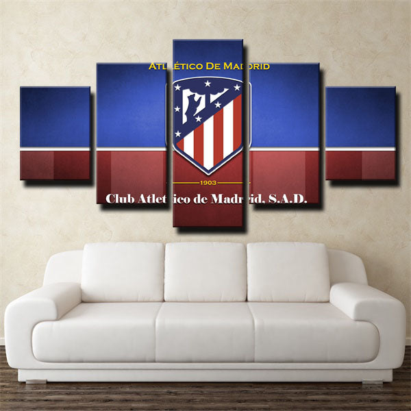 Atlético Madrid Team Blue Badge Canvas Wall Art
