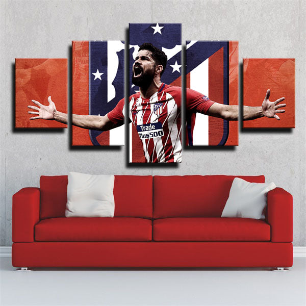Atlético Madrid Team Diego Costa Canvas Wall Art