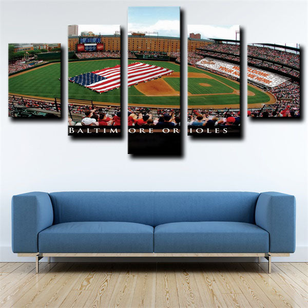 Baltimore Orioles Baseball Field Logo Canvas Wall Art