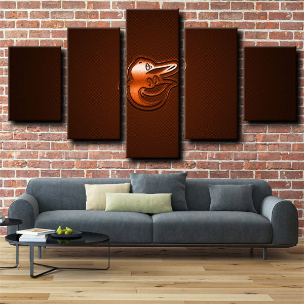 Baltimore Orioles Deep Red Logo Canvas Wall Art