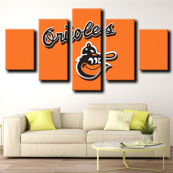 Baltimore Orioles Orange Logo Canvas Wall Art