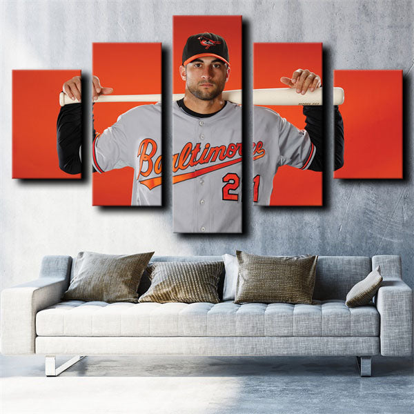 Baltimore Orioles Right Fielder Nick Markakis Canvas Wall Art