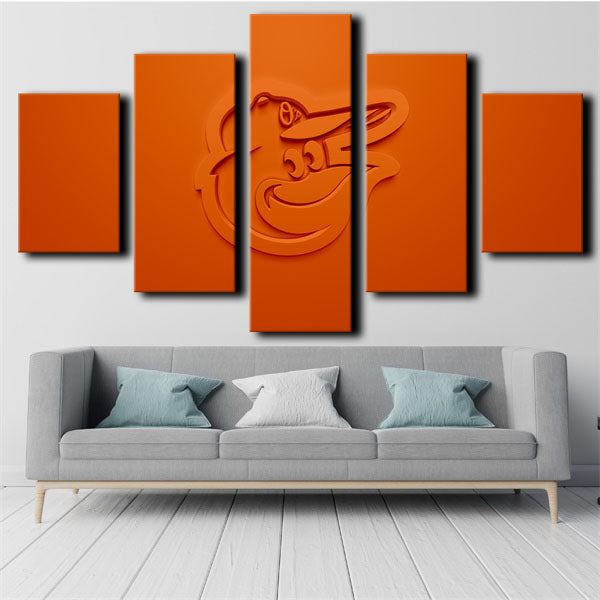 Baltimore Orioles Simple Style Emblem Canvas Wall Art