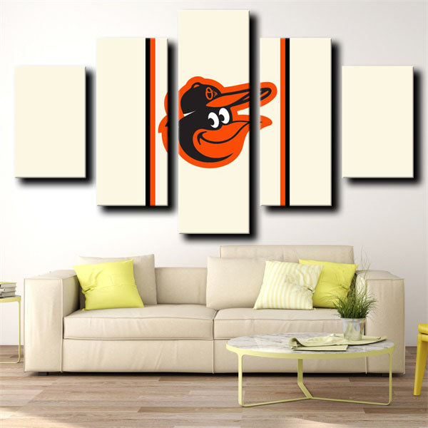 Baltimore Orioles Simple Style Orange Emblem Canvas Wall Art