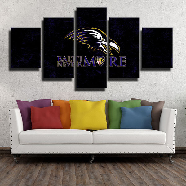 Baltimore Ravens Dark Emblem Canvas Wall Art
