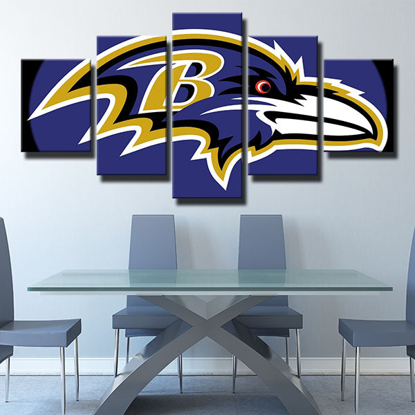 Baltimore Ravens Ellipse Emblem Canvas Wall Art