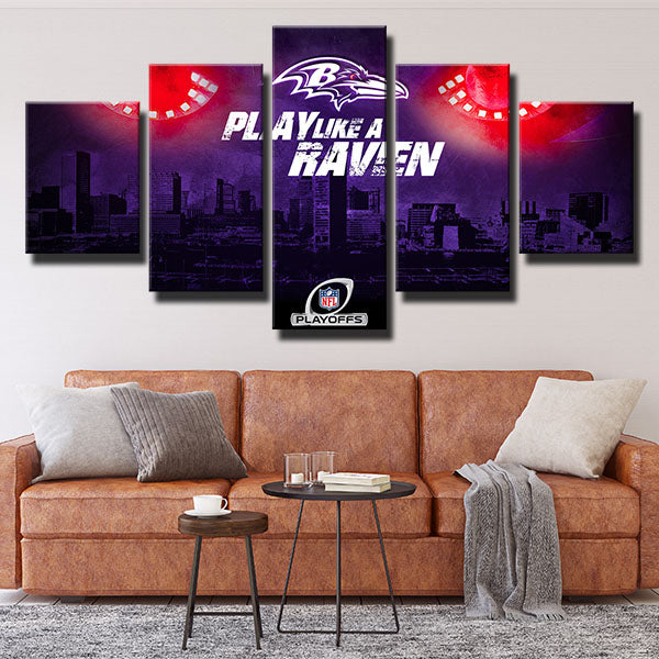 Baltimore Ravens Eyes City Canvas Wall Art