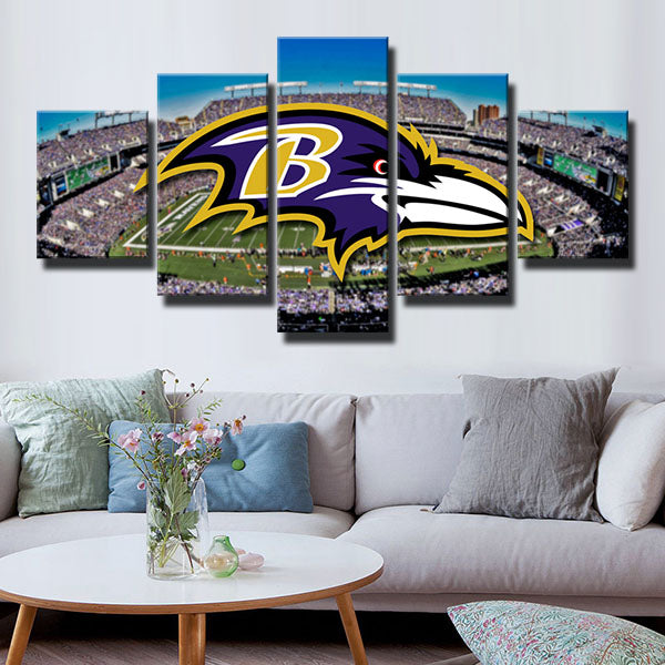 Baltimore Ravens Home Court Emblem Canvas Wall Art