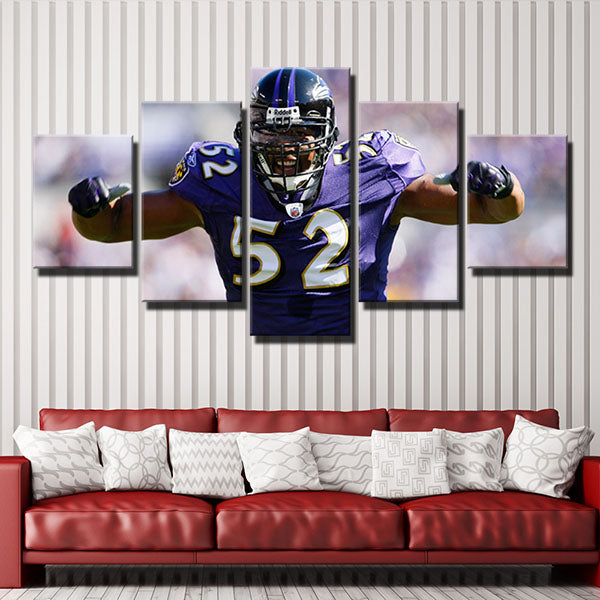 Baltimore Ravens Middle Linebacker Ray Lewis Canvas Wall Art