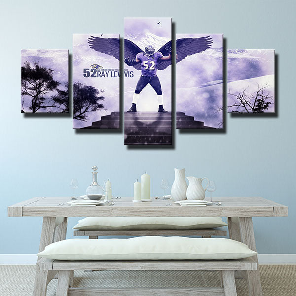 Baltimore Ravens Middle Linebacker Ray Lewis Canvas Wall Art