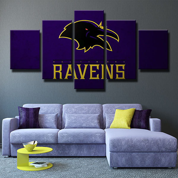 Baltimore Ravens Purple Simple Emblem Canvas Wall Art