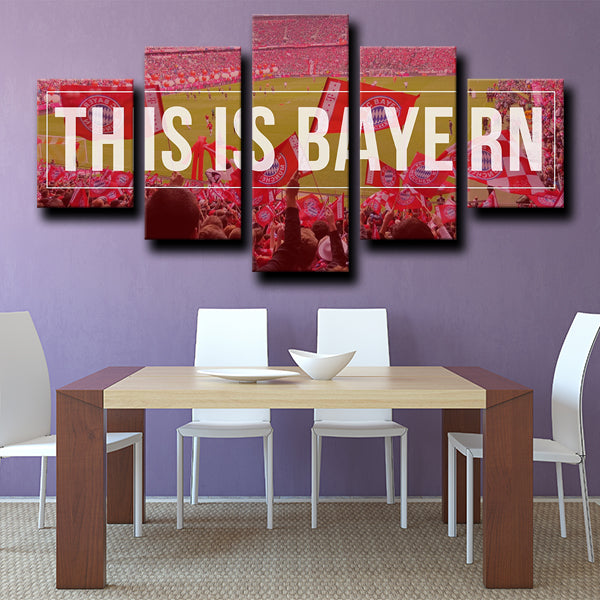 Bayern Football Field Red Canvas Wall Art