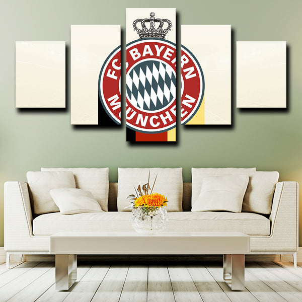 Bayern Logo Badge White Red Canvas Wall Art