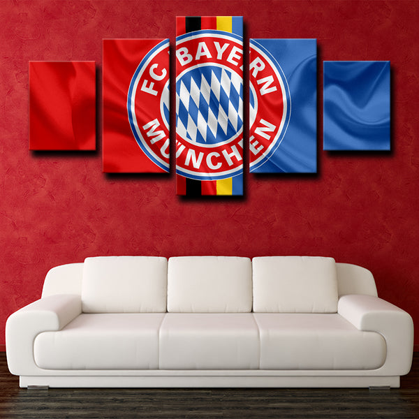 Bayern Logo Emblem Blue And Red Canvas Wall Art