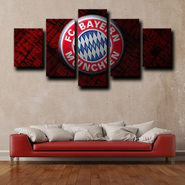 Bayern Logo Emblem Red And Black Canvas Wall Art