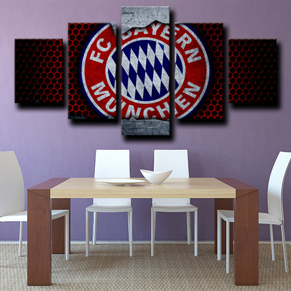 Bayern Munich Logo Emblem Dark Canvas Wall Art