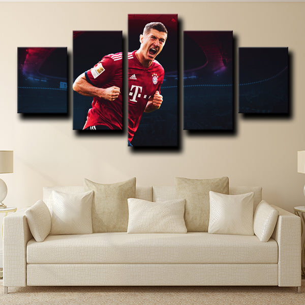 Bayern Munich Striker The Body Robert Lewandowski Canvas Wall Art