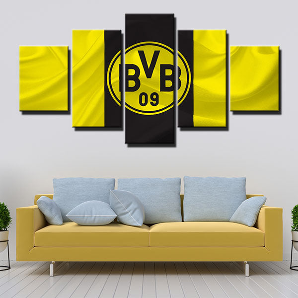 Borussia Dortmund Fc Cloth Emblem Canvas Wall Art