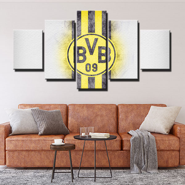 Borussia Dortmund Fc Draw Emblem Canvas Wall Art