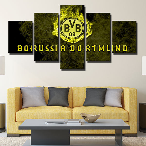 Borussia Dortmund Fc Fire Emblem Canvas Wall Art
