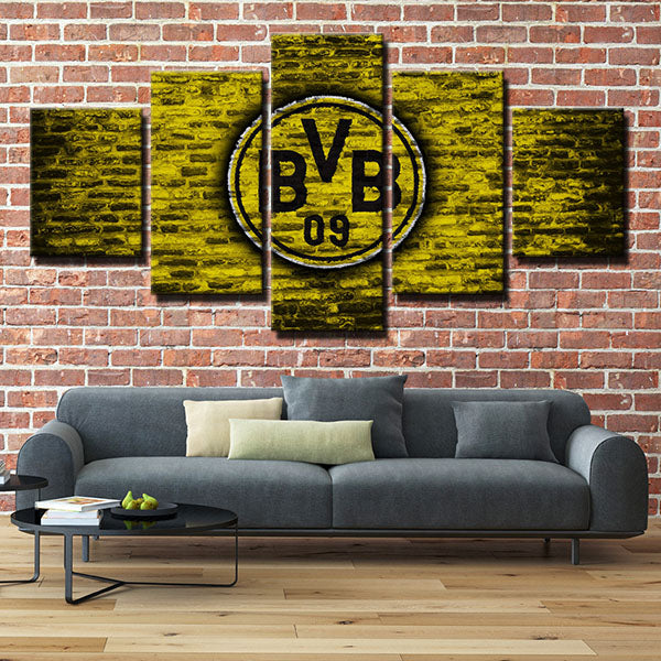 Borussia Dortmund Fc Graffiti Emblem Canvas Wall Art