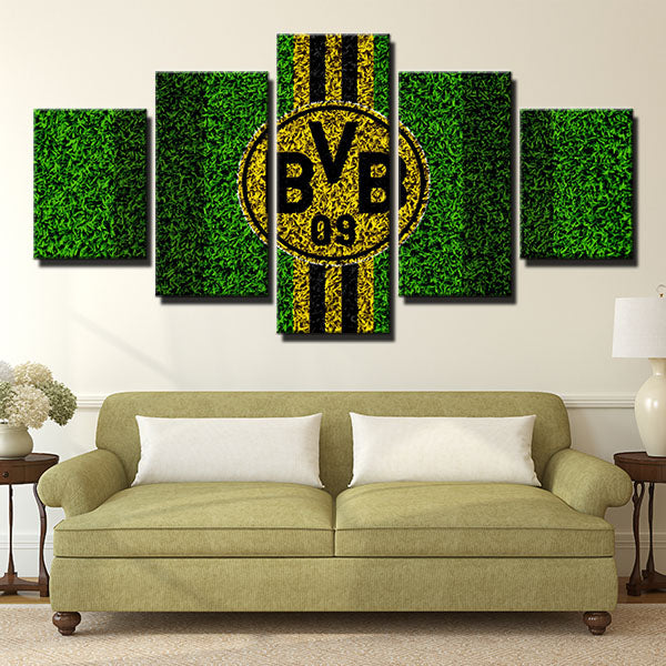 Borussia Dortmund Fc Green Emblem Canvas Wall Art