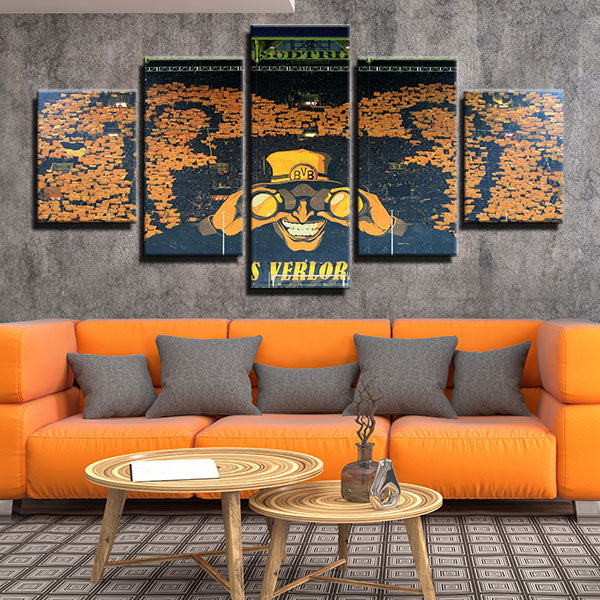Borussia Dortmund Fc Home Court Emblem Canvas Wall Art