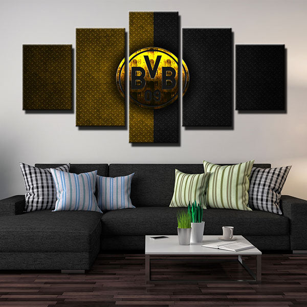 Borussia Dortmund Fc Iron Emblem Canvas Wall Art