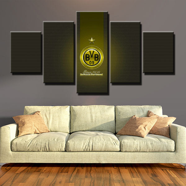Borussia Dortmund Fc Luminescence Emblem Canvas Wall Art