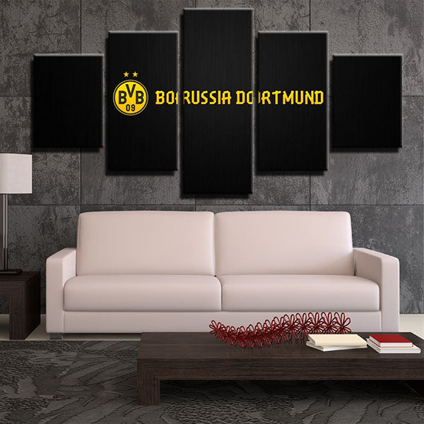 Borussia Dortmund Fc Name Emblem Canvas Wall Art