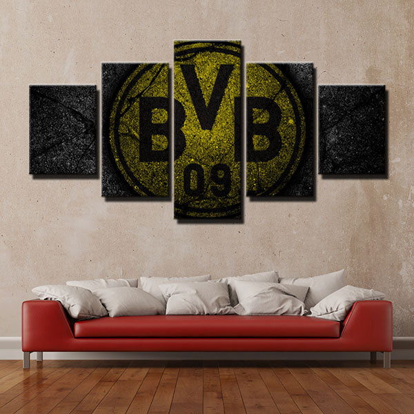 Borussia Dortmund Fc Rift Emblem Canvas Wall Art