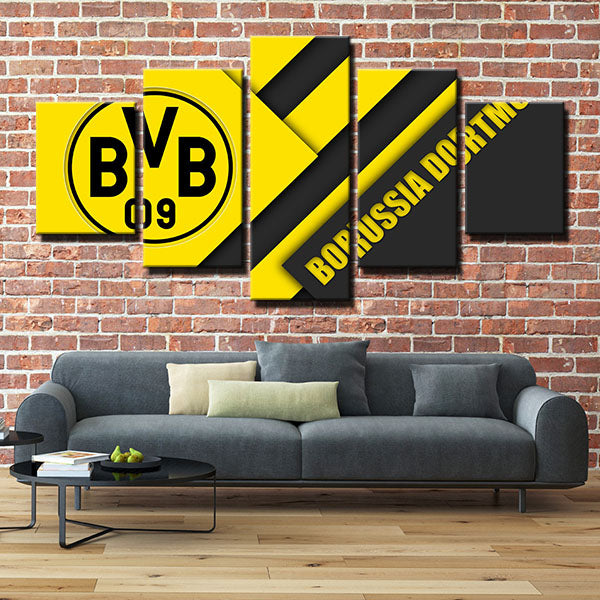 Borussia Dortmund Fc Simplicity Emblem Canvas Wall Art